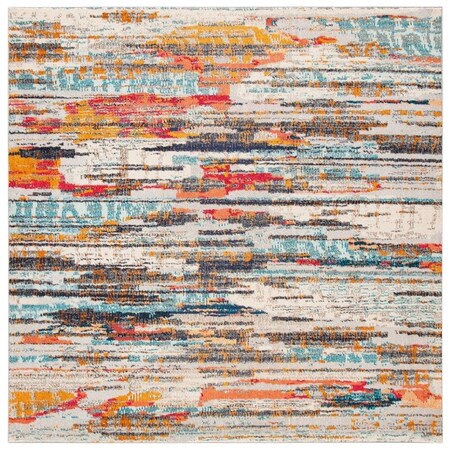 Safavieh 5 x 5 ft. Madison Contemporary Square Power Loomed Rug Ivory & Multi MAD419C-5SQ